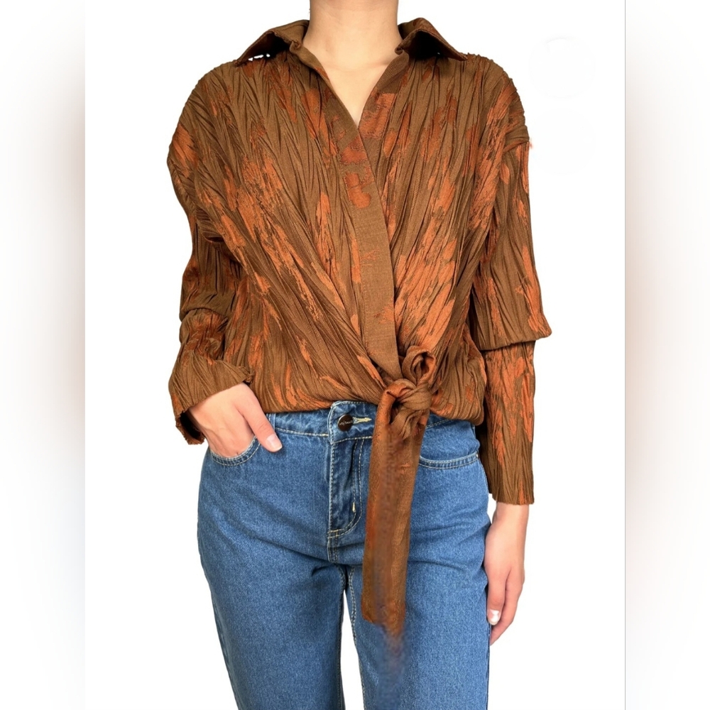 Tie-front Wrap Top